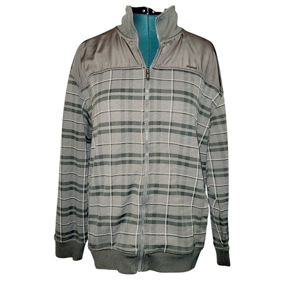 Men's Ecko Unltd Full-Zip Lightweight Jacket Size XL Green Plaid Pockets Blend - Picture 1 of 7